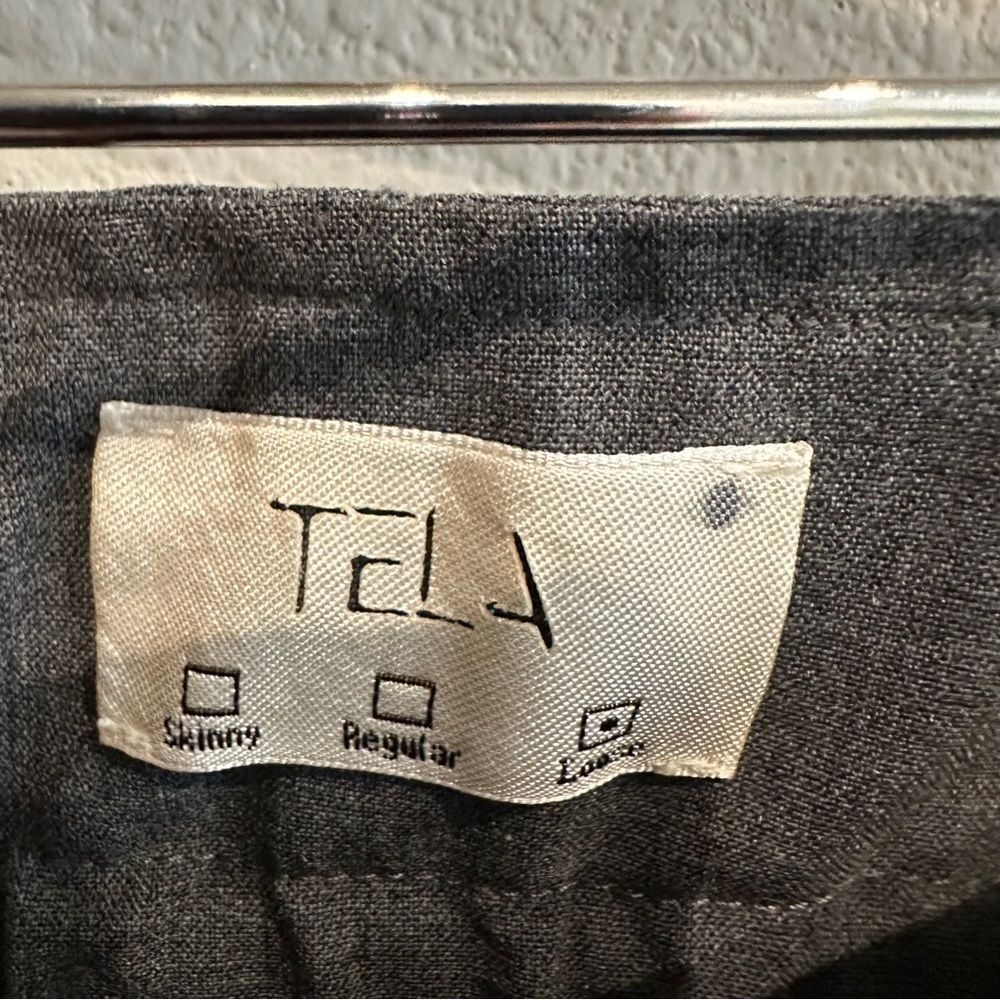 TELA | XS | gray oversized wide leg paper bag waist wool trousers - Picture 6 of 9